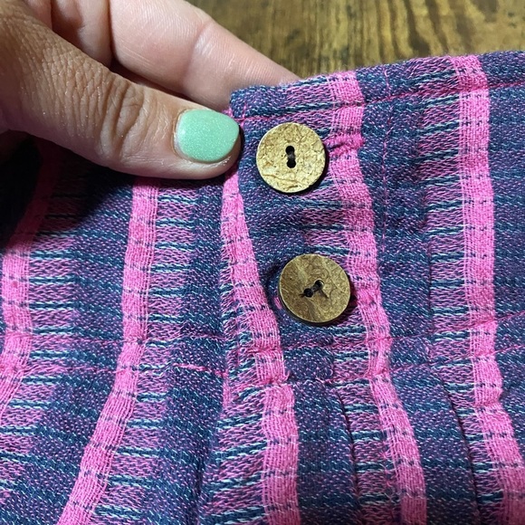 Soft Surroundings Dulcinea Cotton Wool Fuchsia Stripe Relaxed Bermuda Shorts Med - Picture 3 of 12